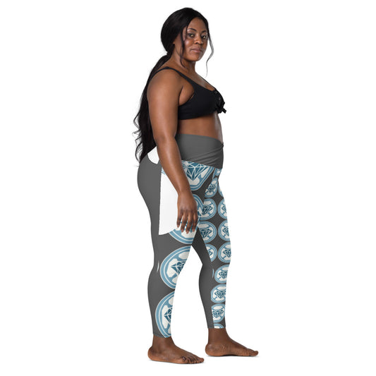 Crossover leggings with pockets